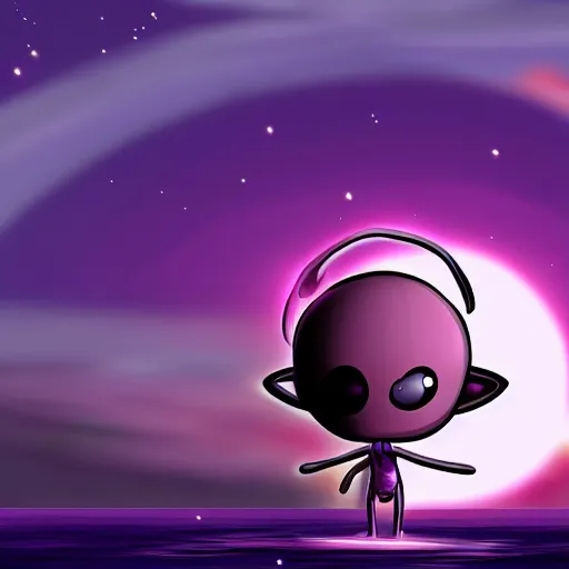 Prompt: friendly alien sailor cartoon soft purple sunset hopeful hd digital