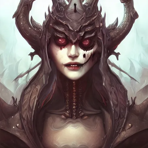 Prompt: undead half - dragon, anthropomorph, beautiful, detailed symmetrical close up portrait, intricate complexity, in the style of artgerm and ilya kuvshinov, magic the gathering art