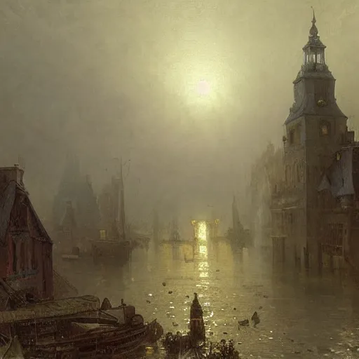 Prompt: detailed painting of a living capsule architecture, filigree ornaments, fog, andreas achenbach