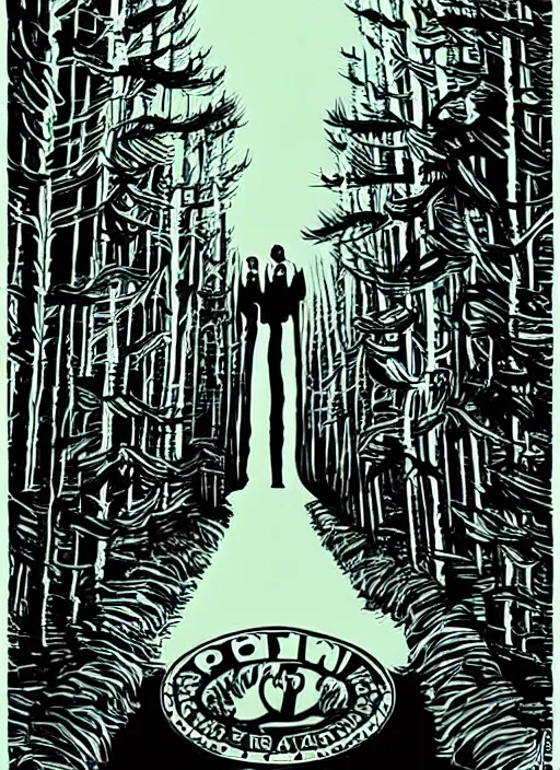 Prompt: Twin Peaks artwork by Francesco Francavilla