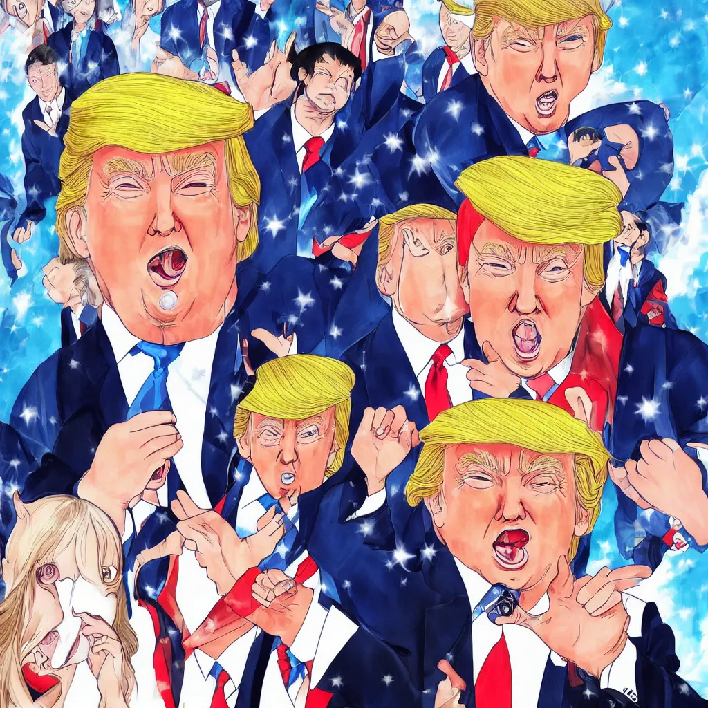 Image similar to donald trump anime portrait