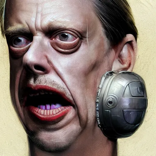 Image similar to hyperrealistic mixed media high resolution painting of a Steve Buscemi as the alien Kuato in Total Recall, stunning 3d render inspired art by István Sándorfi and Greg Rutkowski and Unreal Engine, perfect symmetry, dim volumetric lighting, 8k octane beautifully detailed render, post-processing, extremely hyper-detailed, intricate, epic composition, highly detailed attributes, highly detailed atmosphere, cinematic lighting, masterpiece, trending on artstation, very very detailed, masterpiece, stunning, flawless structure, lifelike texture, perfection,