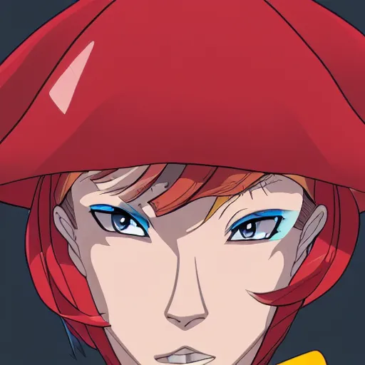 Image similar to close - up portrait of police woman, animation cel for anime movie, designed by haruhiko mikimoto, studio trigger, gainax, intense colors, trending on artstation, fan favorite design