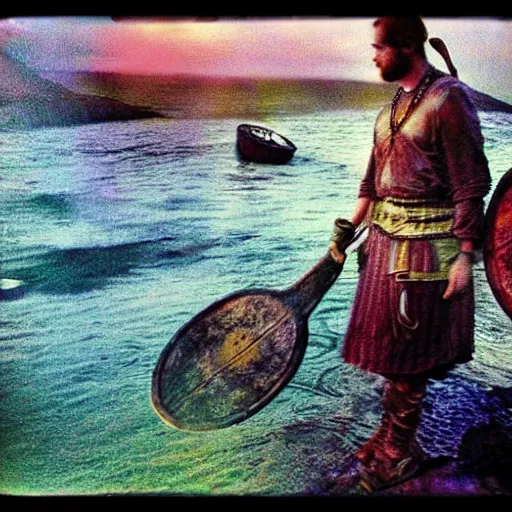 Image similar to Beautiful colored-photo cameraphone 2005 soft liminal Photograph of Vikings