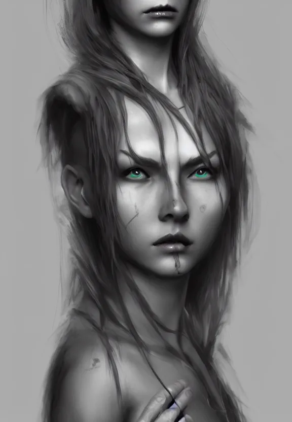 Prompt: dark fantasy female character realistic vfx concept art by