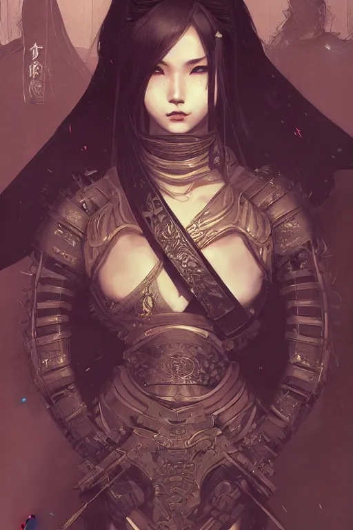 Image similar to portrait Ninja gaiden girl, ninja wardrobe, in ruin japanese rainny temple night, ssci-fi and fantasy, intricate and very very beautiful and elegant, highly detailed, digital painting, artstation, concept art, smooth and sharp focus, illustration, art by tian zi and WLOP and alphonse mucha