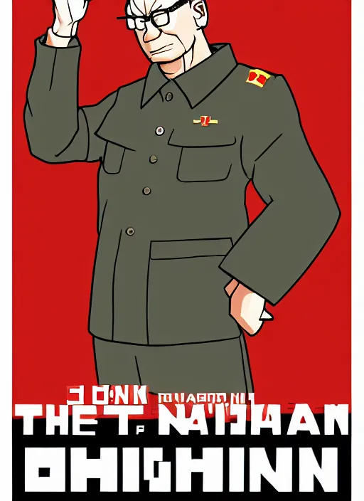 Image similar to propaganda poster hank hill as dictator of north korea, 8 k, trending on artstation