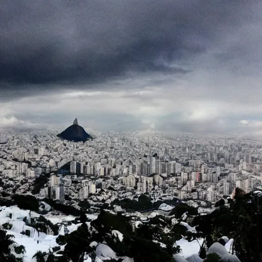 Image similar to a photo of snowy rio de janeiro city