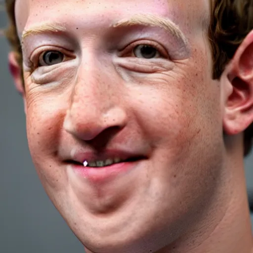 Image similar to close up portrait of mark zuckerberg, but has patches of lizard skin, 8 k, bokeh