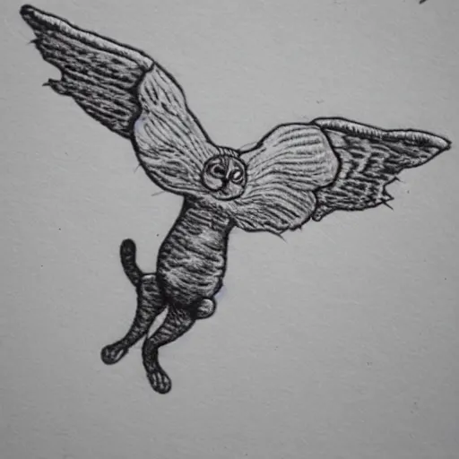 Image similar to 'a cat with two wings on the moon, highly details'