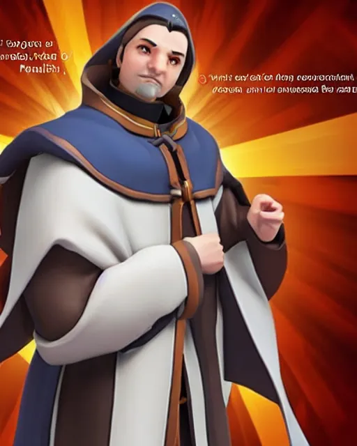 Prompt: catholic priest playable hero character in overwatch