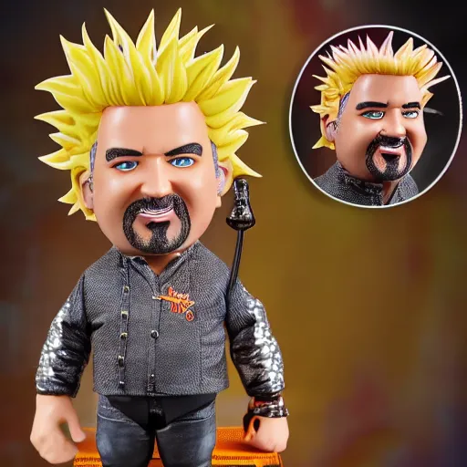 Image similar to Guy Fieri action figure, product photo, detailed, 4k