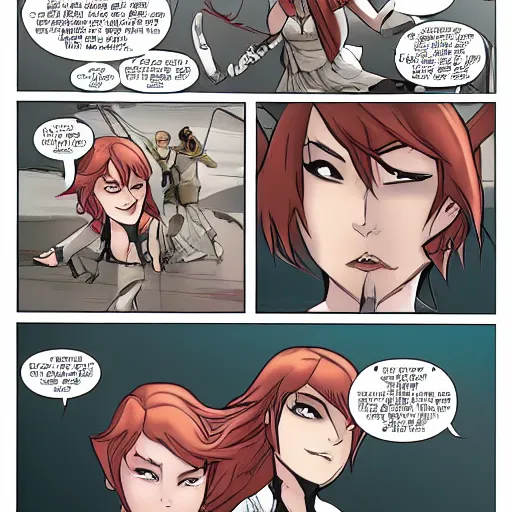 Image similar to Team RWBY fight scene, comic book art