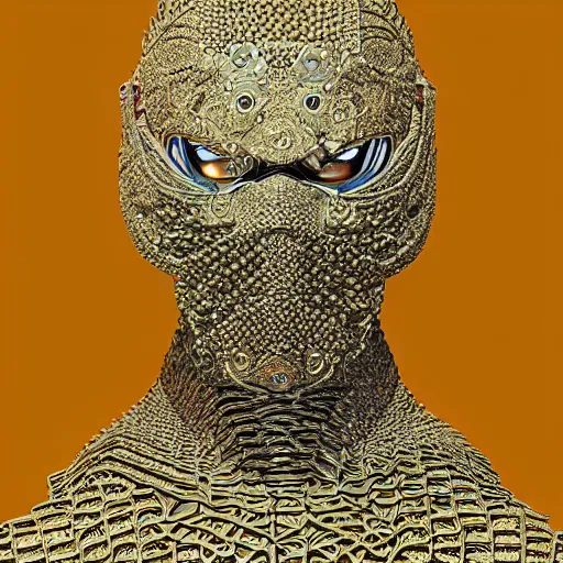 Prompt: portrait of the mysterious masked organic cyborg, vogue poses, beautiful futuristic ornamental cape, intricate, highly detailed, masterful, in the style of moebius, akira toriyama, jean giraud, 8 k