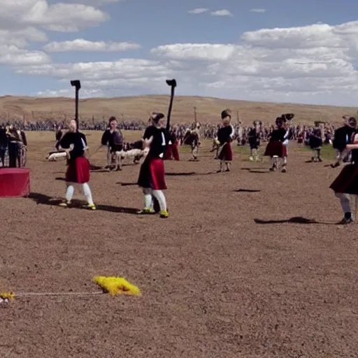 Prompt: highland games on mars