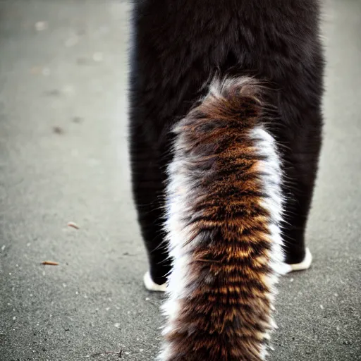 Prompt: a huge fluffy tail attached to a cute cat pixiv bokeh high quality 8k award winning photograph