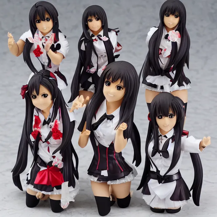 Prompt: figurines of japanese idols akb 4 7, i love you, detailed product photo