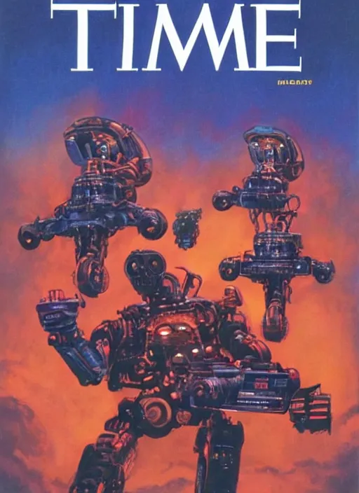 Prompt: TIME magazine cover, the coming AI singularity, by the Brothers Hildebrandt