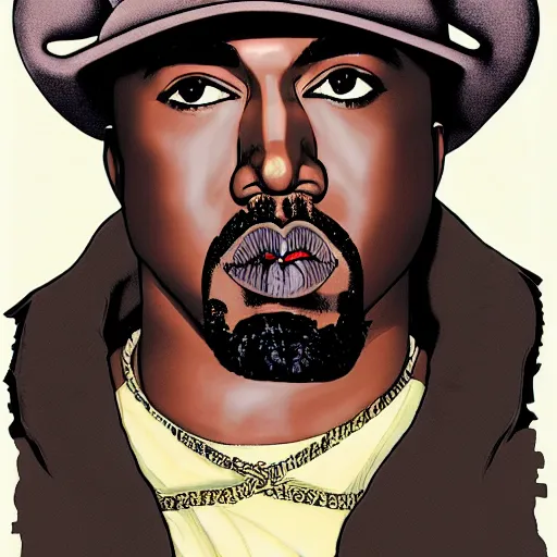 Image similar to kanye west by hirohiko araki