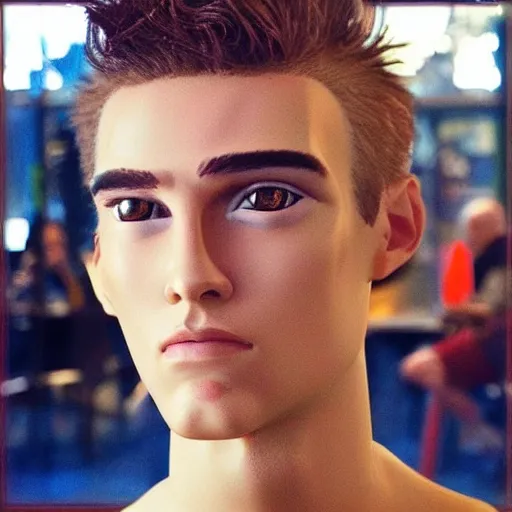 Prompt: “a realistic detailed photo of a guy who is an attractive humanoid who is half robot and half humanoid, who is a male android, Grant Knoche, shiny skin, posing like a statue, blank stare”