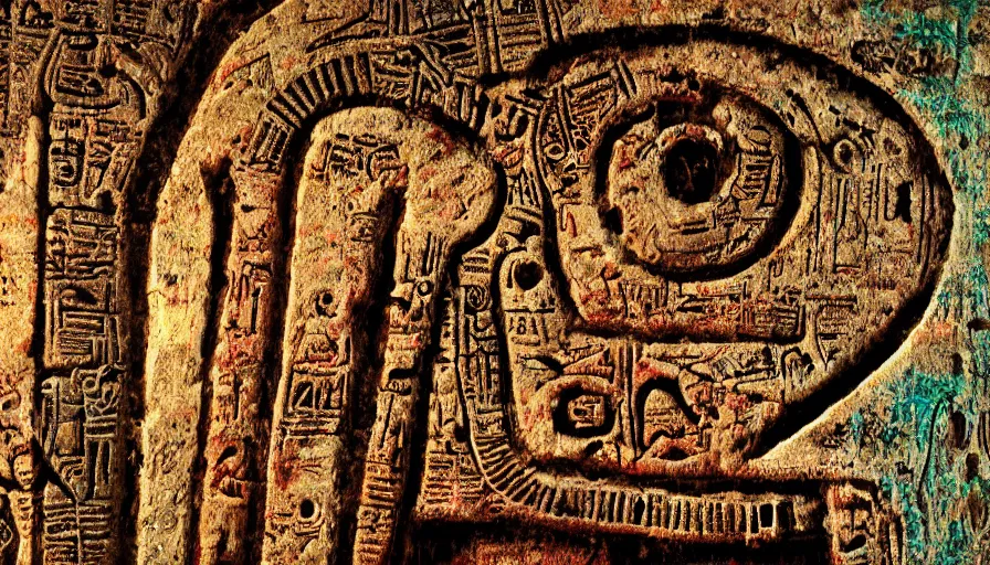 Prompt: h. r. giger hieroglyphs, sorrow intense likely, acid bleeding deep colors, sense of decay given, throw into the abyssal despair, various refining techniques, micro macro auto focus, top photography photo art gallery, realistic photo, insane detail