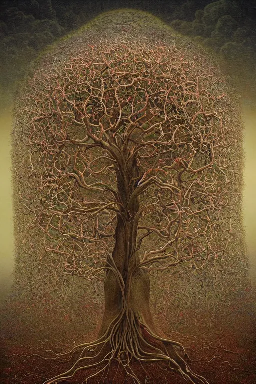 Image similar to intricate stunning highly detailed placenta ’ s tree of life, digital painting by agostino arrivabene and vladimir kush, surreal, ultra realistic, artstation