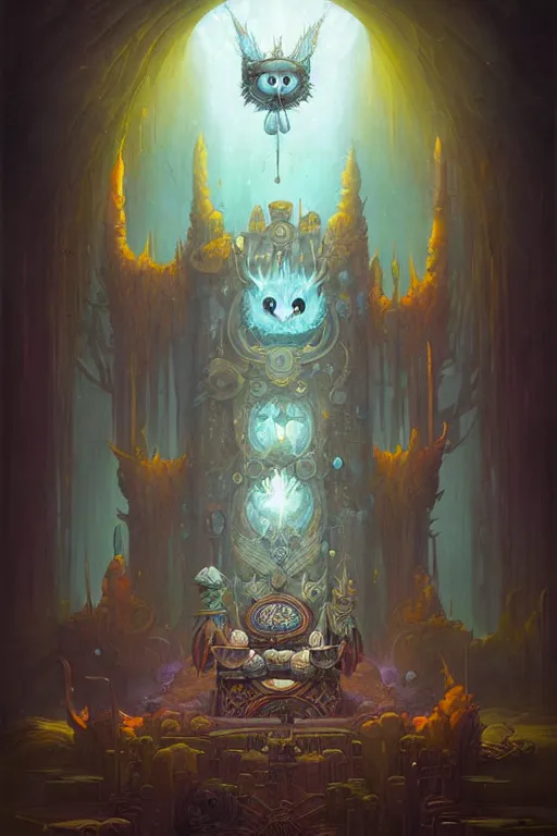 Image similar to Throne Room of the Shaman Owl King, by Peter Mohrbacher