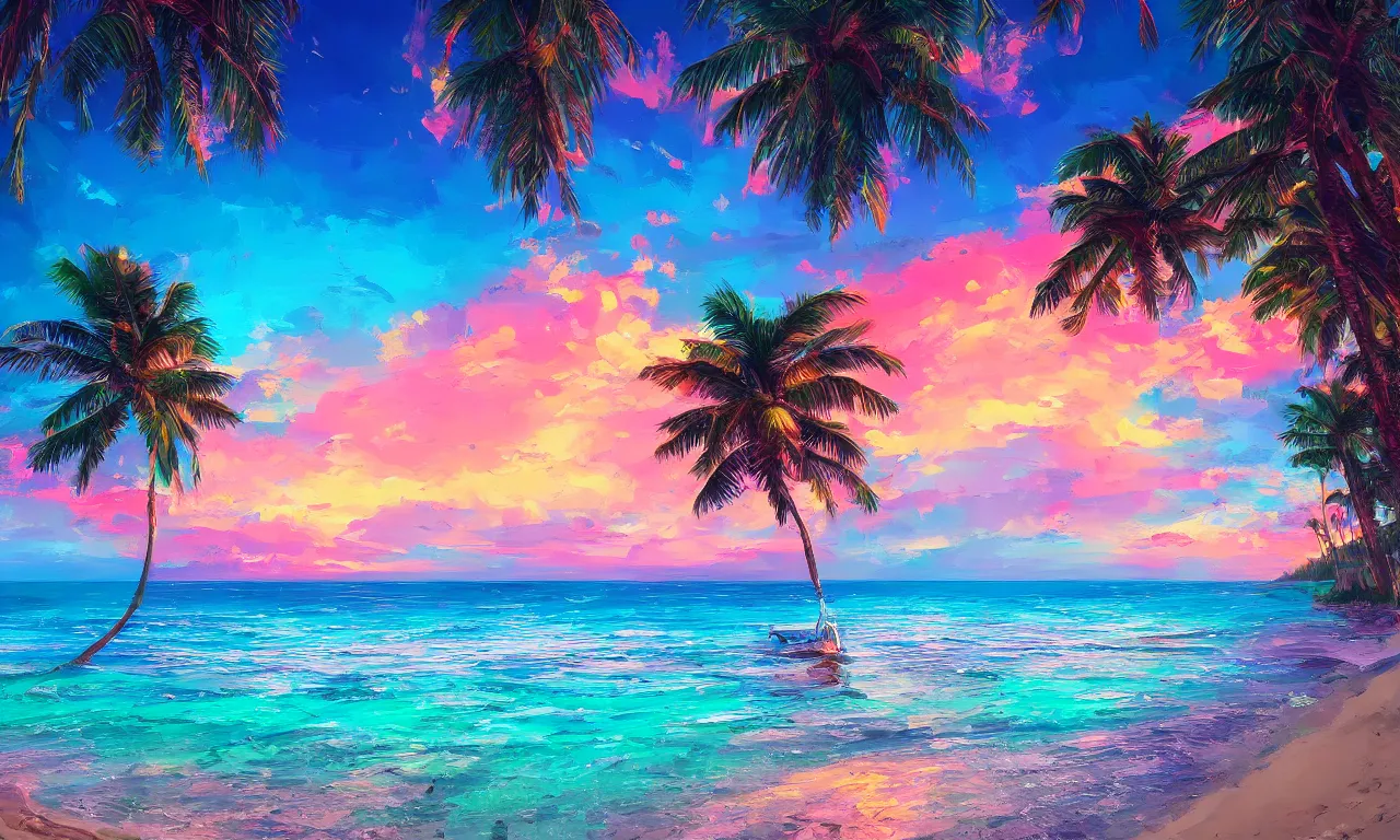 Image similar to paradise beach by alena aenami artworks in 4 k