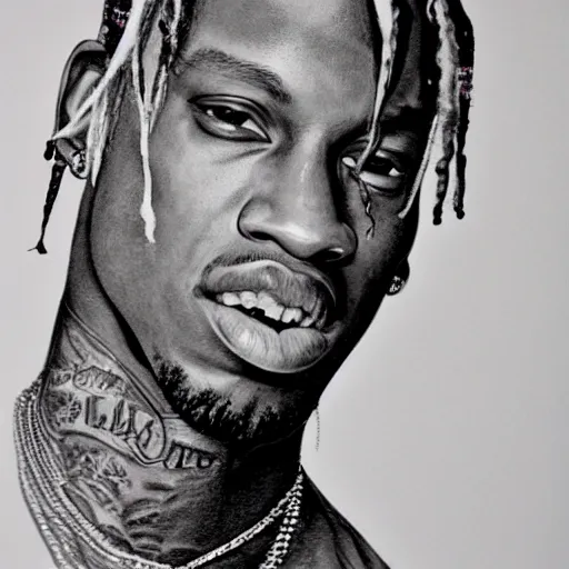 Image similar to Travis Scott by Brittany Myers, trending on ArtStation, detalied, 8K