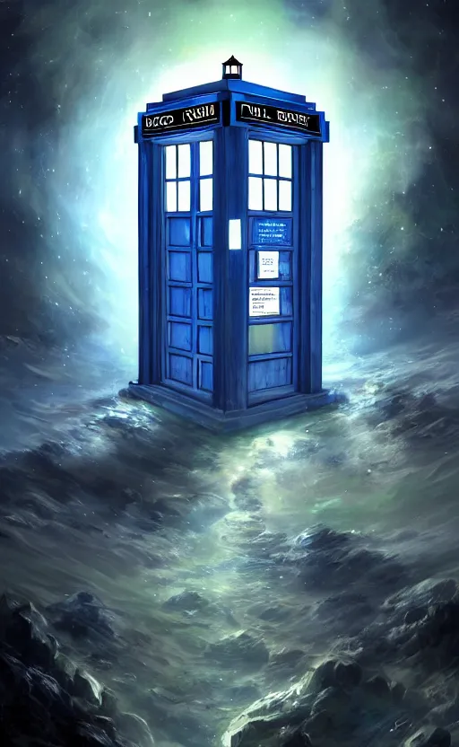 Image similar to a portrait of a tardis, in space, dynamic lighting, photorealistic fantasy concept art, trending on art station, stunning visuals, creative, cinematic, ultra detailed