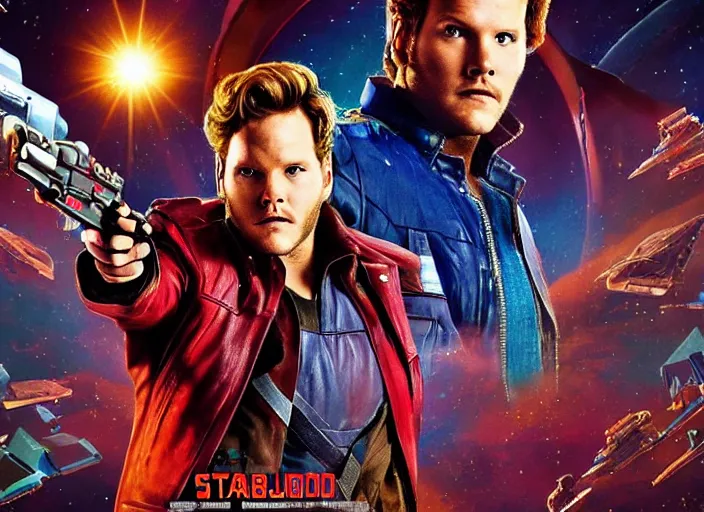 Image similar to a very high resolution image from a new movie, starlord. in a room full of posters and vinyls. mountains, directed by wes anderson