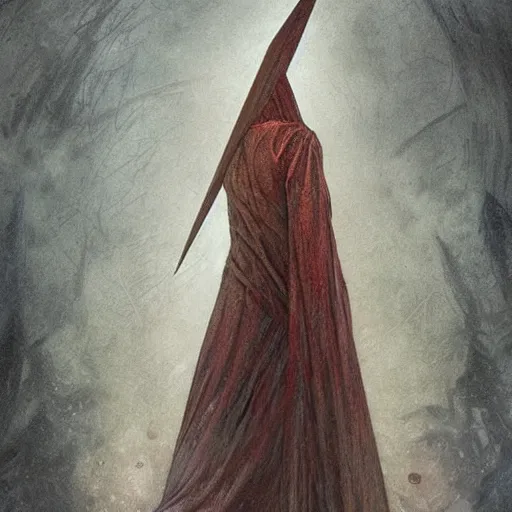 Image similar to Pyramid Head from Silent hill, highly detailed, digital painting, artstation, concept art, smooth, sharp focus, illustration, ArtStation, art by artgerm and greg rutkowski and alphonse mucha and J. C. Leyendecker and Edmund Blair Leighton and Katsuhiro Otomo and Geof Darrow and Phil hale and Ashley wood and Ilya repin and Charlie Bowater