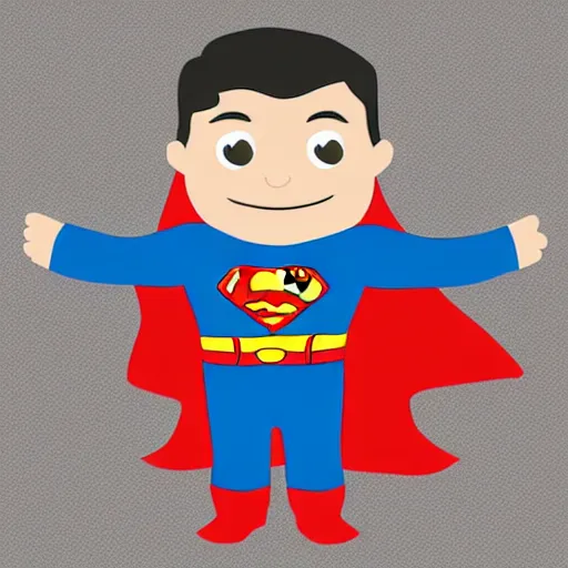 Image similar to superman as a very young boy smiling on the cartoon wild - kratts, sticker - art, svg vector, adobe - illustrator