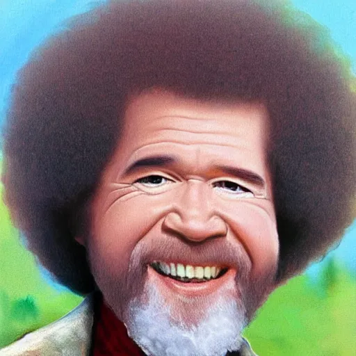 Prompt: bob ross painted by bob ross