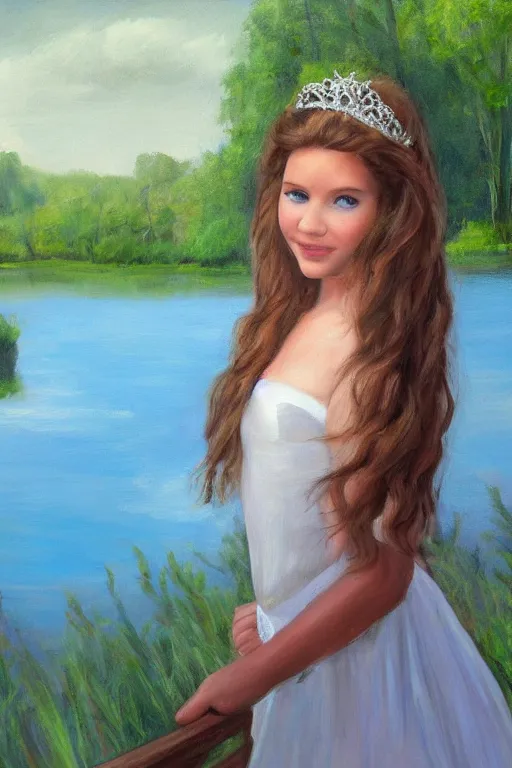 Prompt: princess by the lake portrait