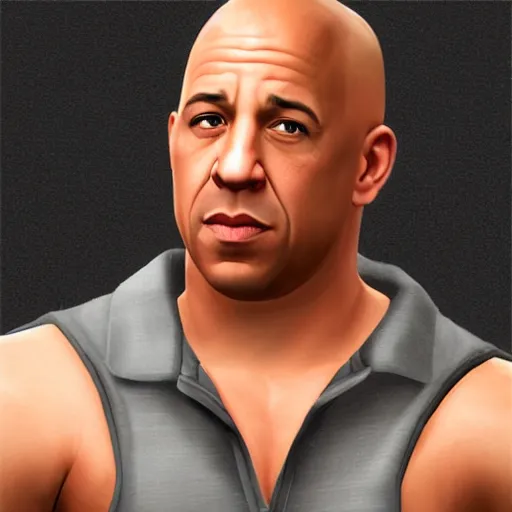 Image similar to vin diesel as a sims character