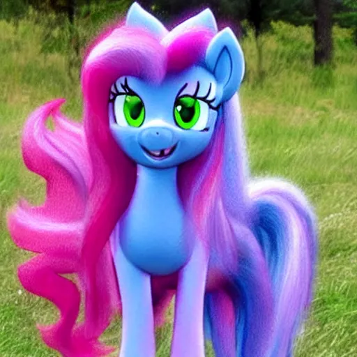 Image similar to photo of a sasquatch that looks like a my little pony