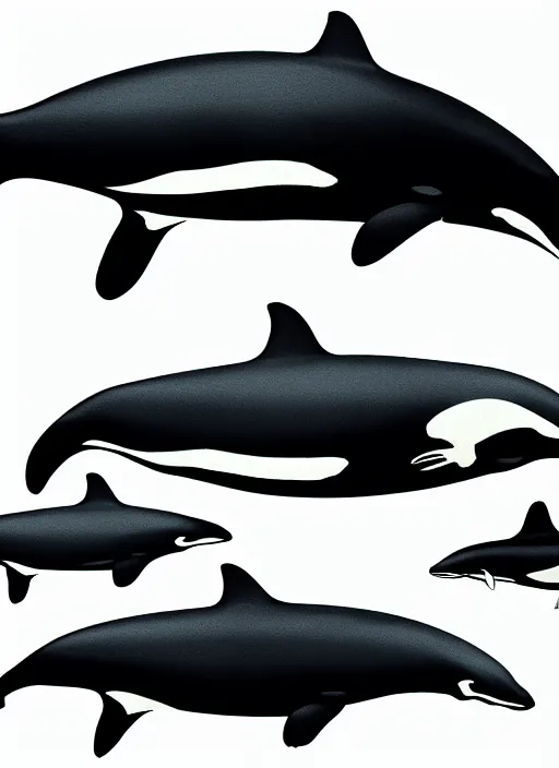 Prompt: Future evolution of Orcas, Concept art, Full shot