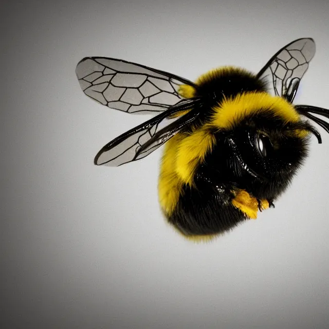 Image similar to bumble bee, pixelated, flying, 4 k