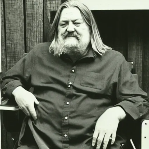 Image similar to robert wyatt hooked up to an electric chair