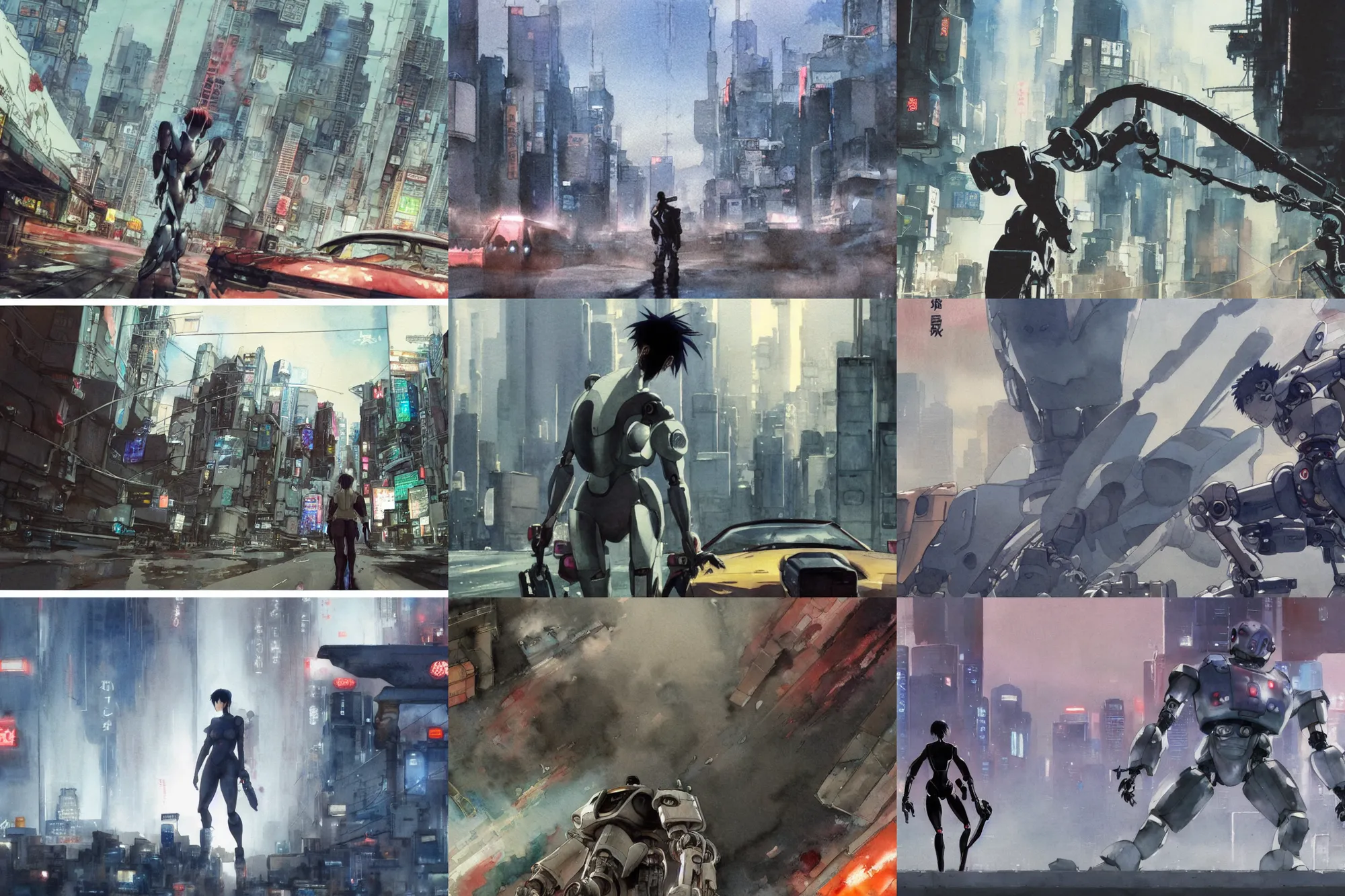 Prompt: incredible wide screenshot, ultrawide, simple watercolor, watercolor paper, rough paper texture ,masamune shirow ghost in the shell movie, katsuhiro otomo akira movie scene, forced perspective, robot arm bursting from the ground, robot art cracking the road, robot arm stretching into the sky, robot arm skelton, robot arm reaching out of the grave, people panic in the foreground, litter, vanishing point, looking up, yellow parasol in deserted dusty shinjuku junk town, broken vending machines, dusty ground, dirt, at noon ,bold graphic graffiti, old pawn shop, bright sun bleached ground, mud, fog, dust, windy, pale beige sky, junk tv, texture, shell, brown mud, dust, telephone pole, dusty, dry, pencil marks, genius party,shinjuku, koju morimoto, katsuya terada, masamune shirow, tatsuyuki tanaka hd, 4k, remaster, dynamic camera angle, deep 3 point perspective, fish eye, dynamic scene