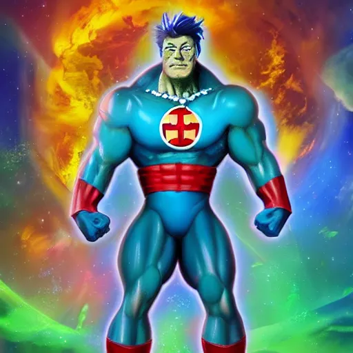 Prompt: Captain Planet as a real person, Hyper realism, 8k