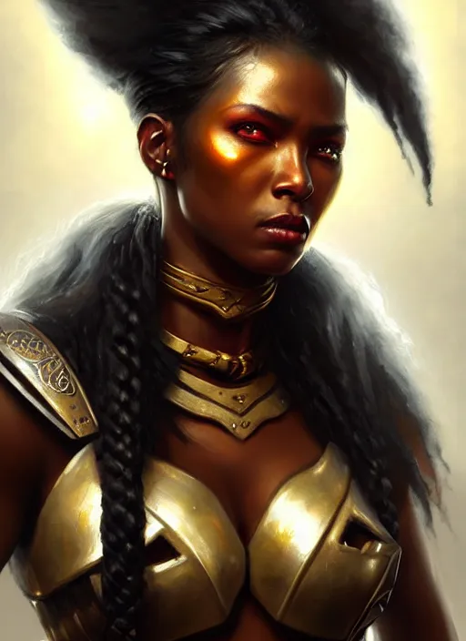 Image similar to a _ fantasy _ style _ portrait _ painting _ of black female warrior oil _ painting _ unreal _ 5 _ daz. _ rpg _ portrait _ extremely _ detailed _ artgerm _ greg _ rutkowski _ greg