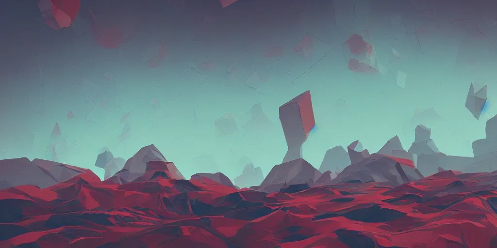 Prompt: abstract 3d landscape painting at noon by james jean and David Schnell painted in no mans sky style, redshift, octane