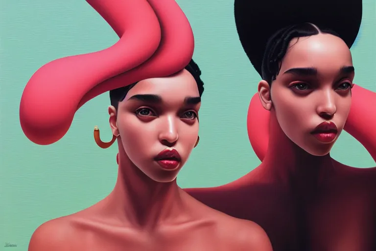 Prompt: fka twigs by shusei nagaoka, oil on canvas, surrealism, neoclassicism, simple, renaissance, hyper realistic, cell shaded, 8 k