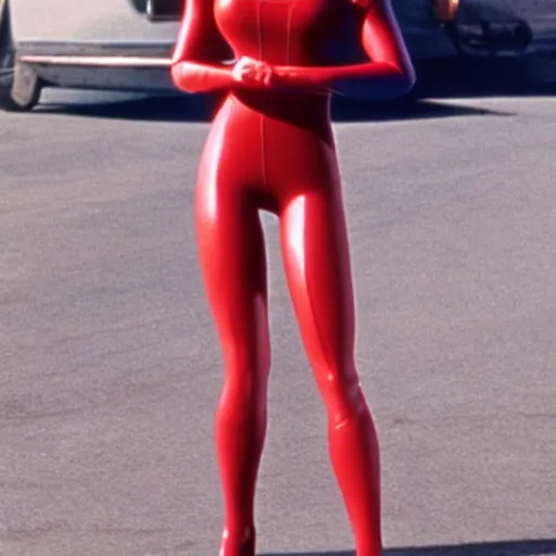 Image similar to live action young jennifer anniston as elastigirl