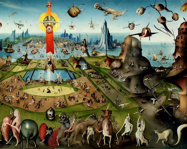 Prompt: hieronymus bosch concept art of the gta v