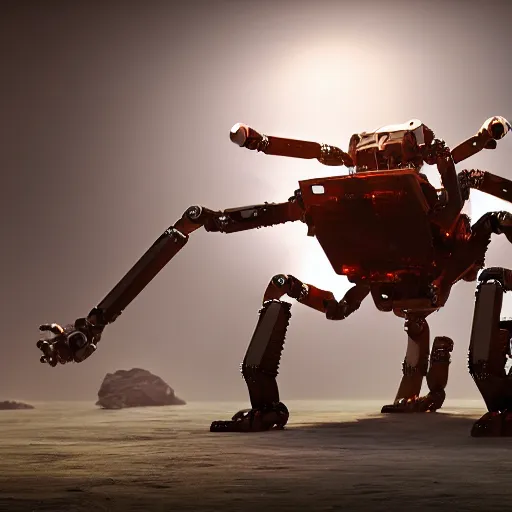 Image similar to hexapod beast, robotic, convex, kitbashing, robot, unreal engine, 4 k