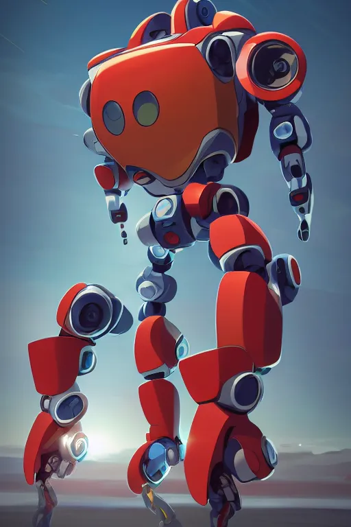 Image similar to metabots medabots medarotto medarot robot minimalist comics, behance hd by jesper ejsing, by rhads, makoto shinkai and lois van baarle, ilya kuvshinov, rossdraws global illumination ray tracing hdr radiating a glowing aura