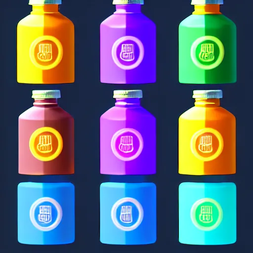 Prompt: a shine bottle isometric 3 d icons for mobile game, 8 k resolution, gamedesign, octane render, blender 3 d